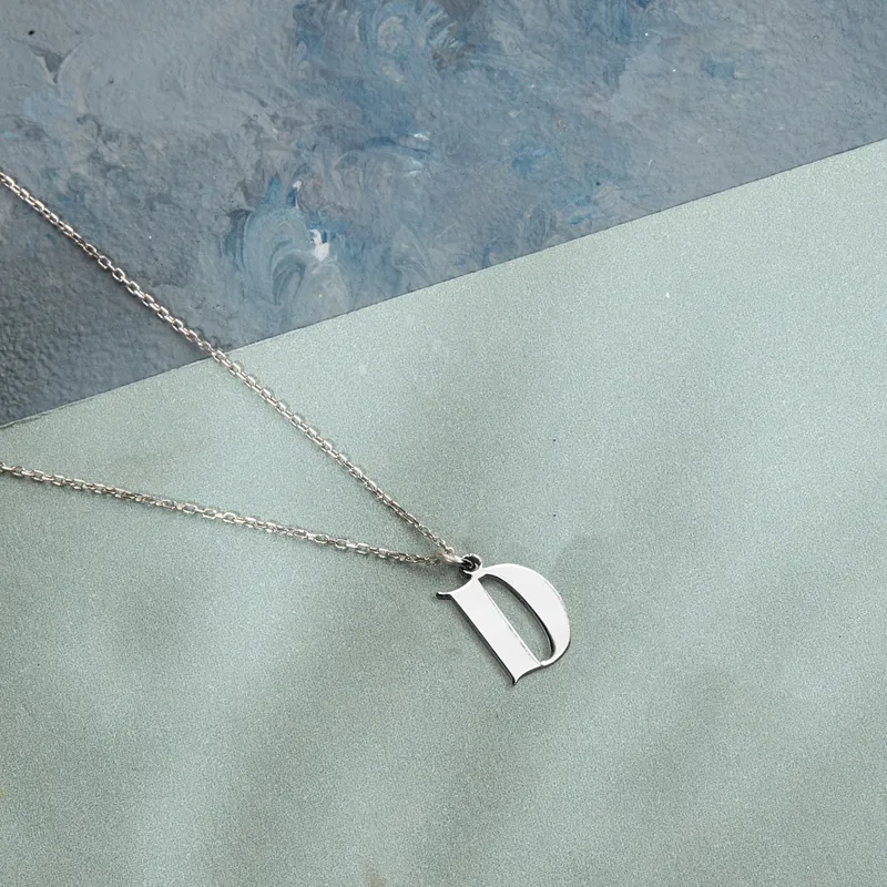 Personalised Silver Initial Necklace for Her - Elegant Gift