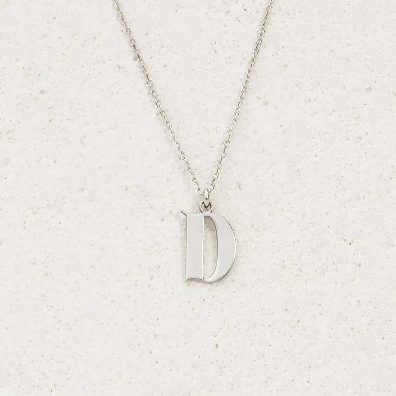 Personalised Silver Initial Necklace for Her - Elegant Gift