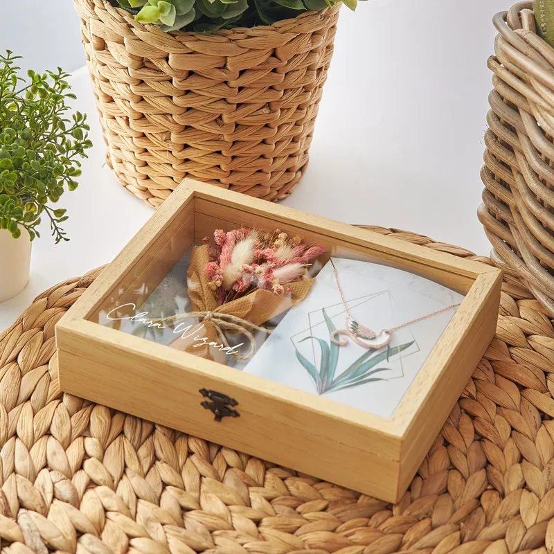 Silver Necklace Gift Box with Flower Bouquet for Girlfriend