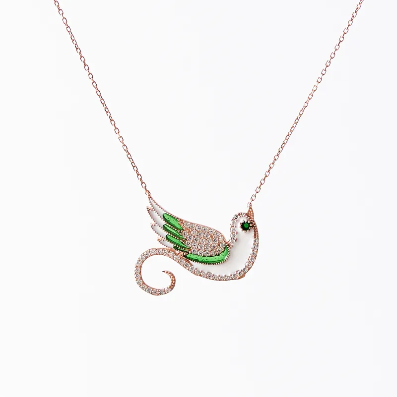 Silver Necklace Gift Box with Flower Bouquet for Girlfriend