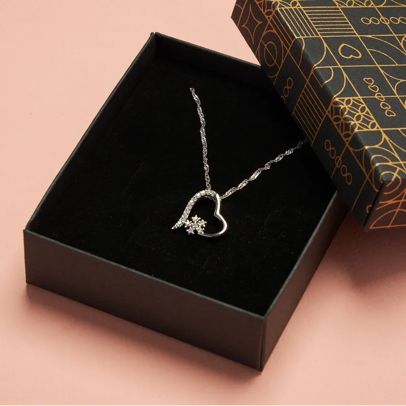 Silver Necklace Romantic Gift Box for Her