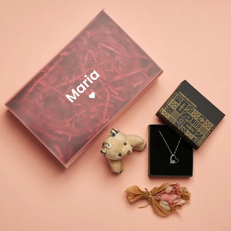 Silver Necklace Romantic Gift Box for Her