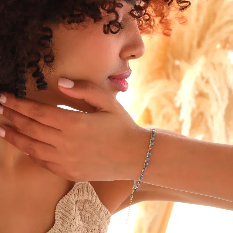 Silver Women's Bracelet with Mystic Topaz Stone