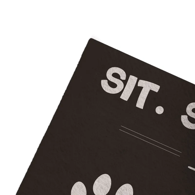 Personalised Pet Feeding Mat with Sit Stay Eat Design