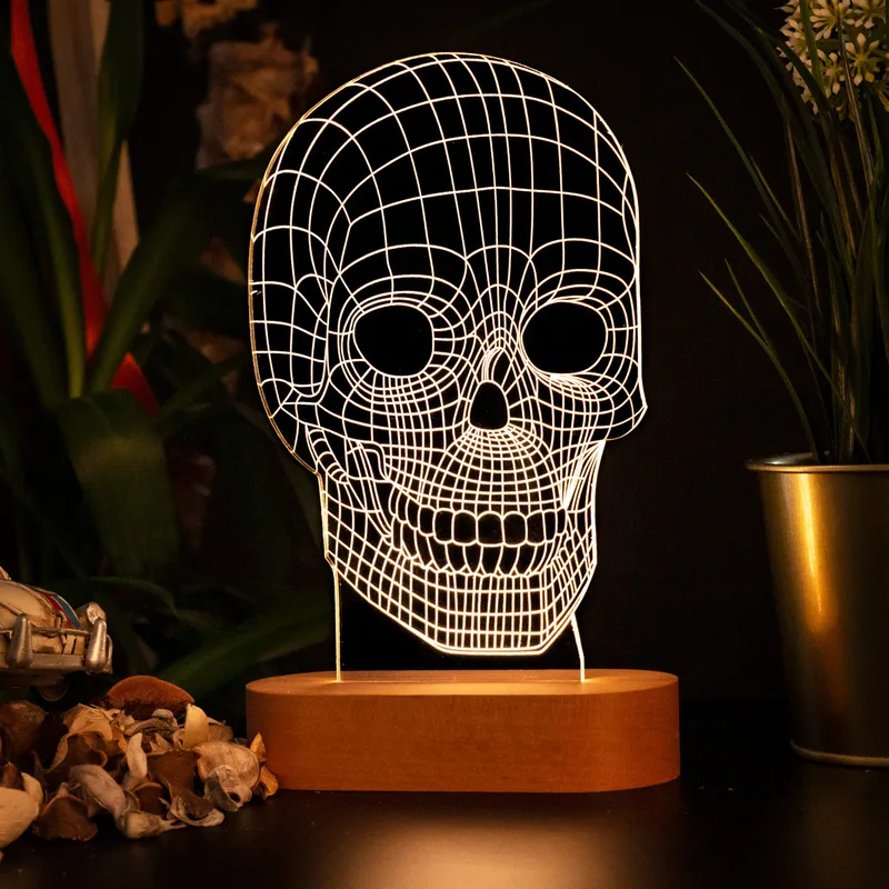 Skull Design 3D Led Lamp