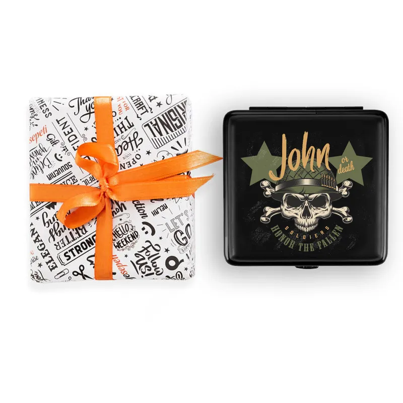 Skull Design Personalized Cigarette Case