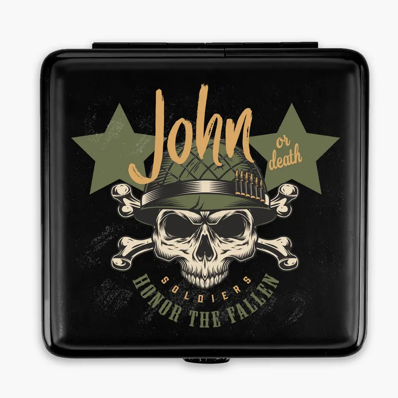 Skull Design Personalized Cigarette Case