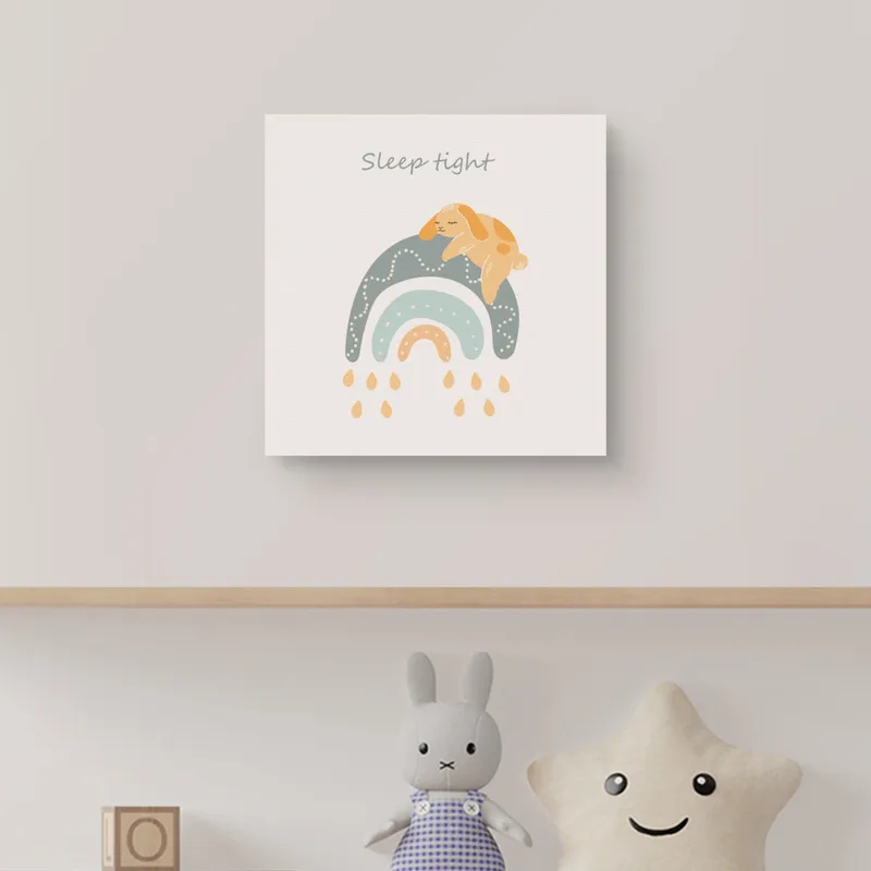 Pastel Canvas Art for Baby Room Peaceful Sleep