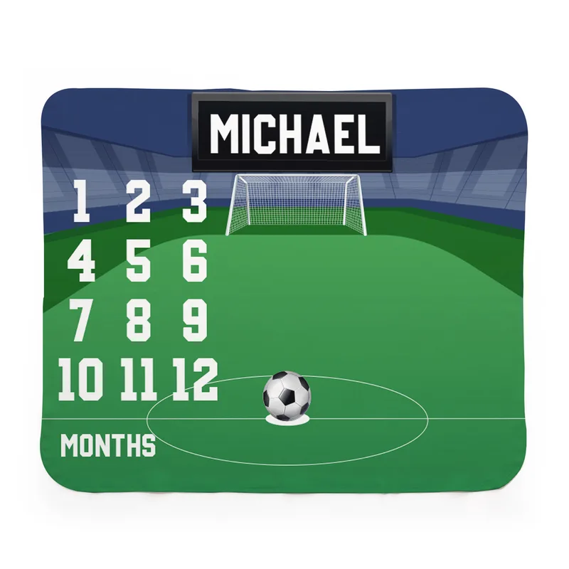 Soccer Design Milestone Baby Blanket