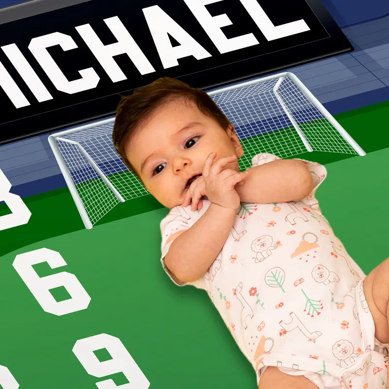 Soccer Design Milestone Baby Blanket