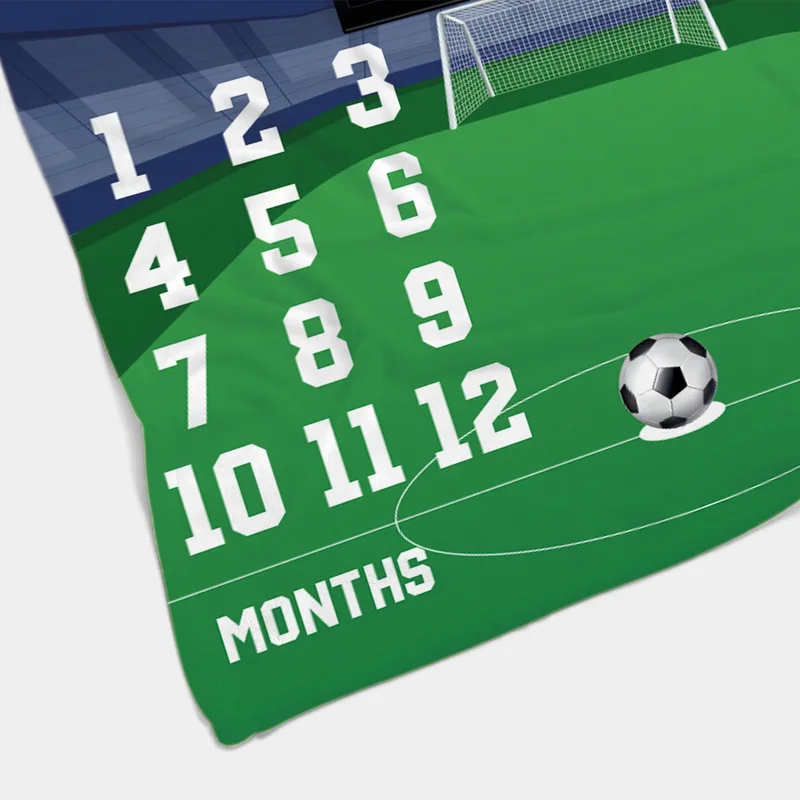 Soccer Design Milestone Baby Blanket