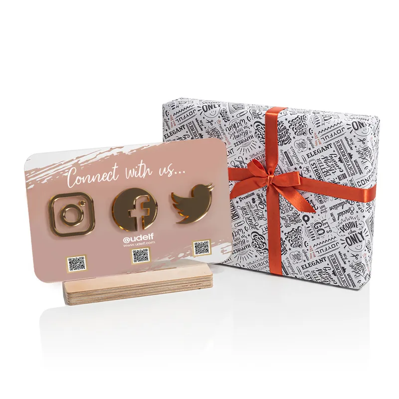 Social Media Link QR Code Design Acrylic Plaque