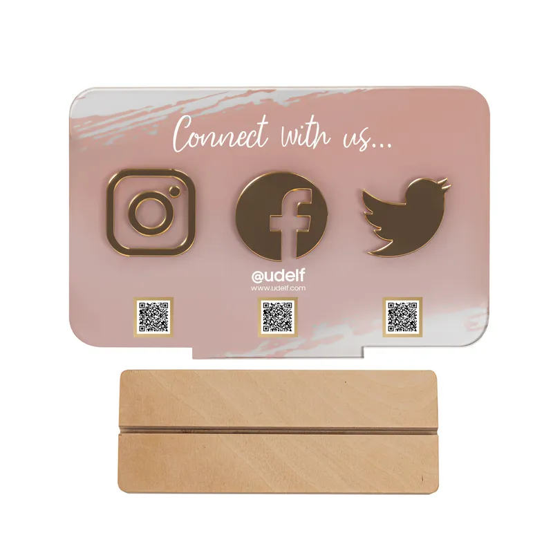 Social Media Link QR Code Design Acrylic Plaque