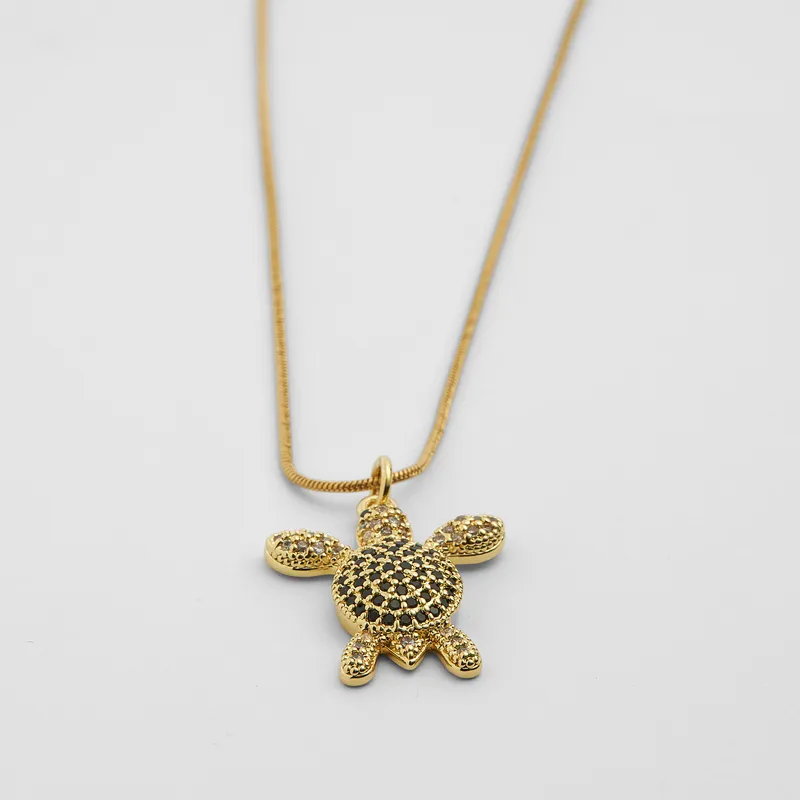 Sparkling Gemstone Turtle Pendant