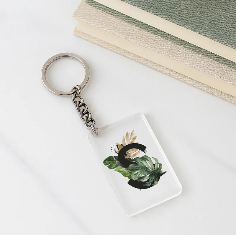 Specia Design Initial Printed Acrylic Keychain