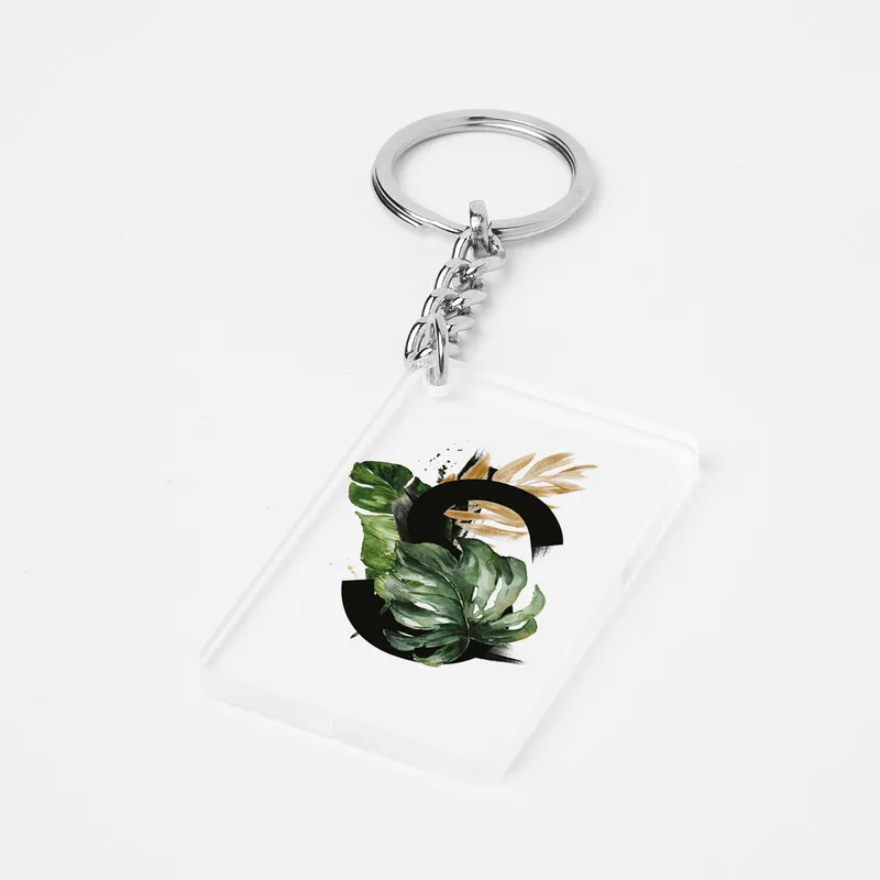 Specia Design Initial Printed Acrylic Keychain