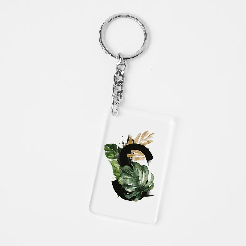 Specia Design Initial Printed Acrylic Keychain