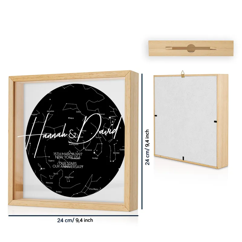Special Day Star Map Design Wooden Keepsake Collection Box for Couples