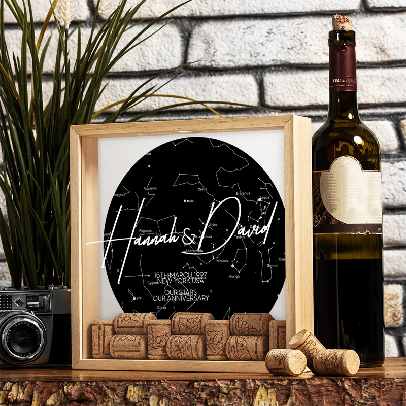 Special Day Star Map Design Wooden Keepsake Collection Box for Couples