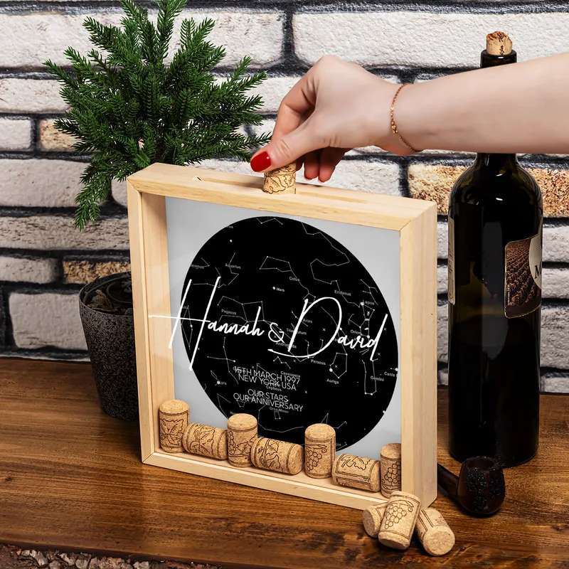 Special Day Star Map Design Wooden Keepsake Collection Box for Couples