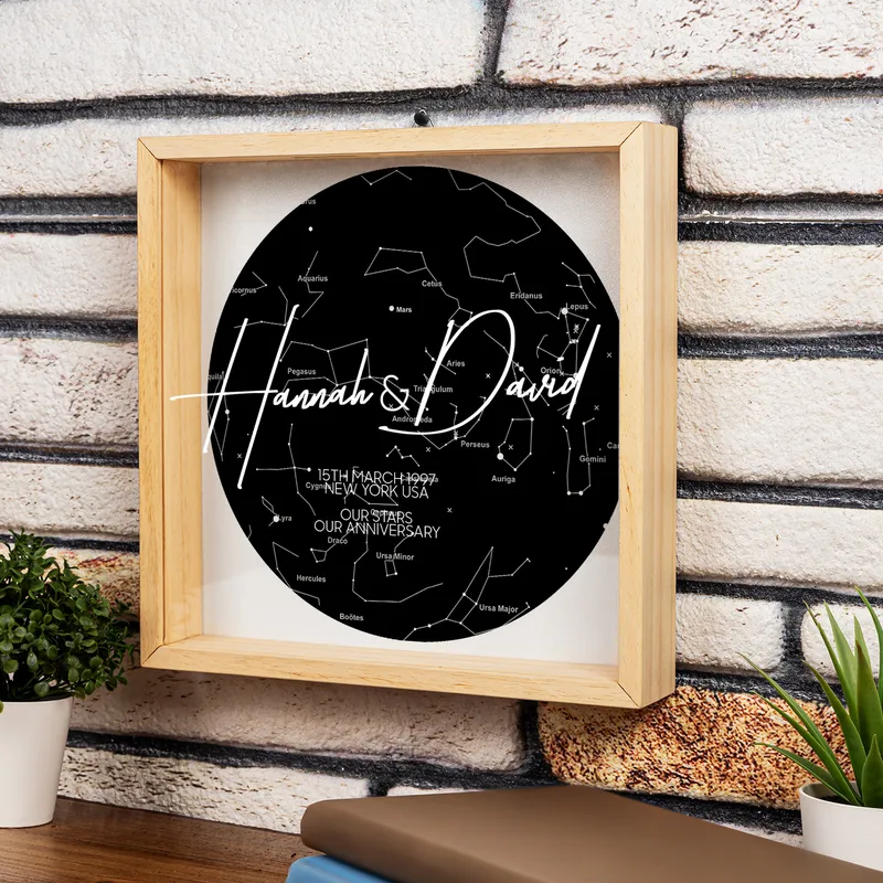Special Day Star Map Design Wooden Keepsake Collection Box for Couples