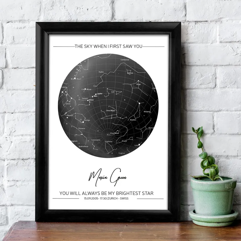 Special Day's Star Map Framed Picture