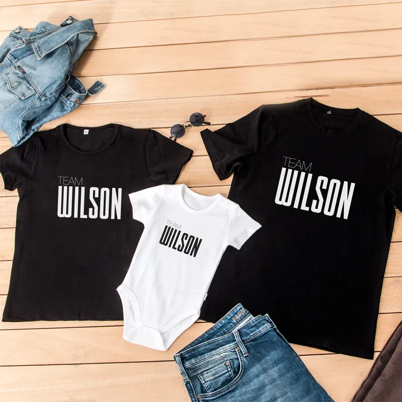Special Family T-Shirt Baby Body Combination for Your Surname