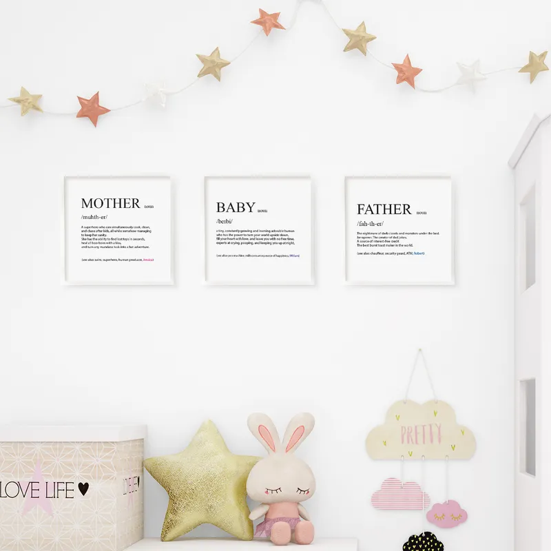 Special Father-Mother-Baby Designed Frame Set