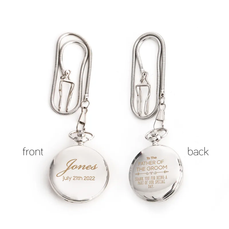 Special Message Pocket Watch for Groom's Father Thank You Gift