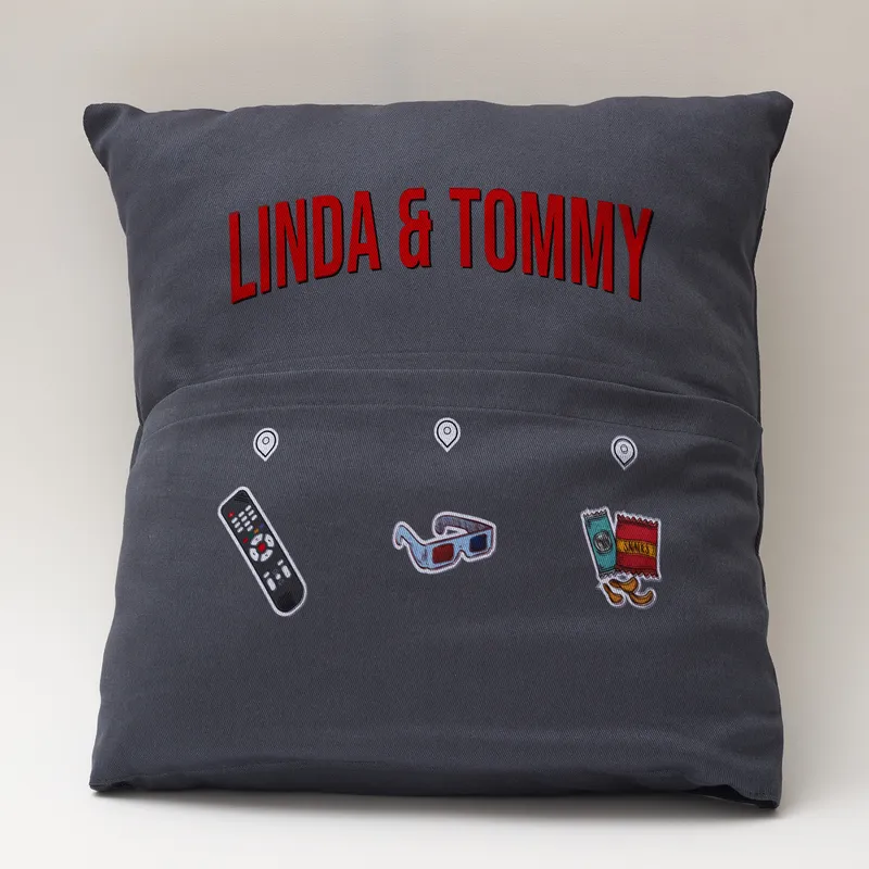 Special Name Printed Pocket Cushion Movie Pillow for Couples
