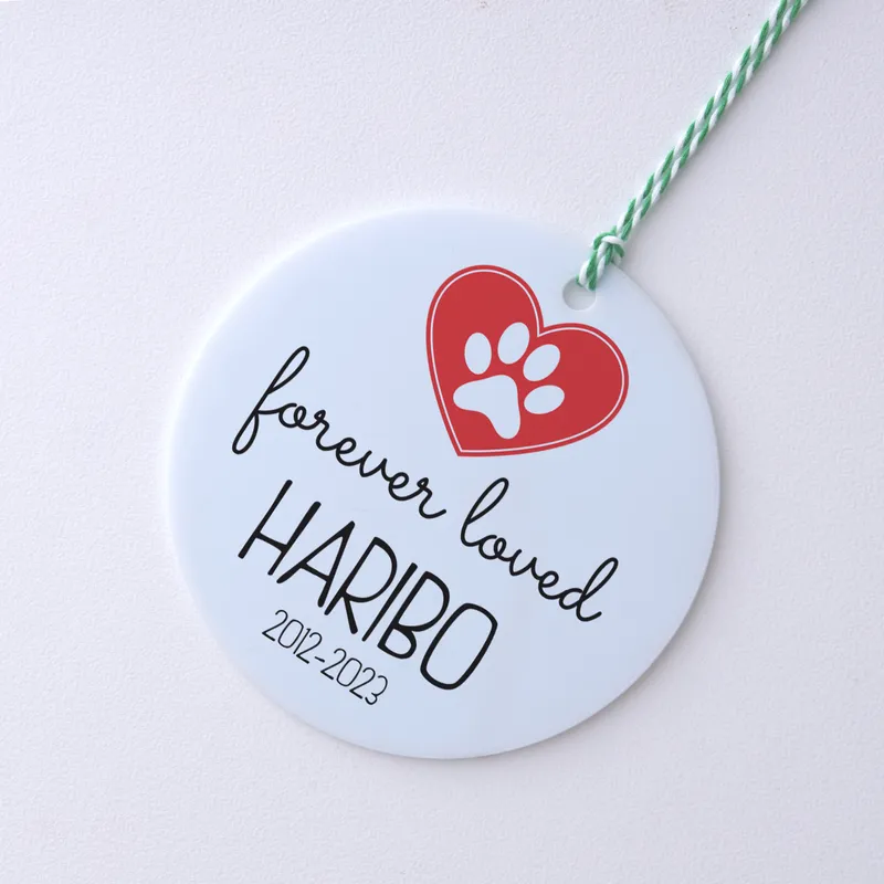 Special Named Pine Tree Ornament for Pets