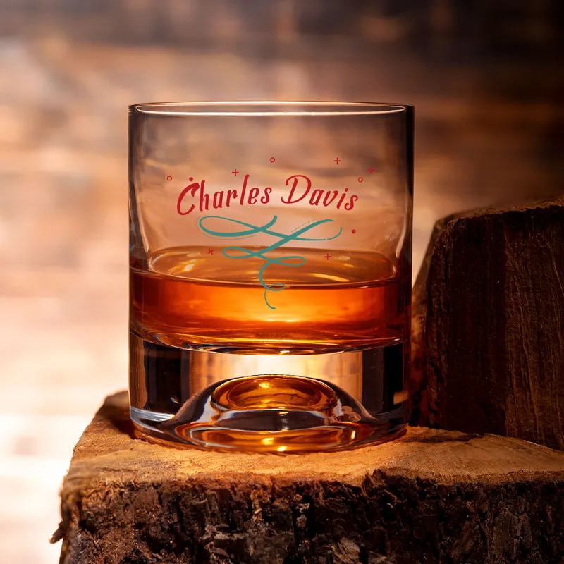 Special New Year's Gift Whiskey Glass Set with Wooden Box