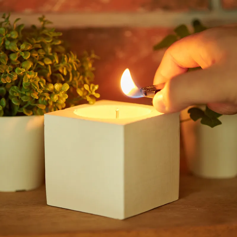 Square Concrete Candle Holder