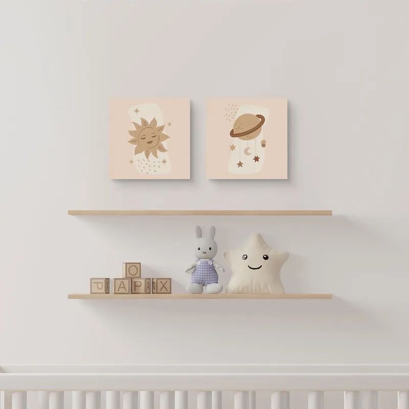 Star and Planet | Minimal Designed 2-Piece Canvas