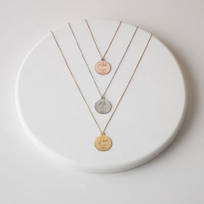 Starry Night Sky Map Necklace in Sterling Silver with Personalization