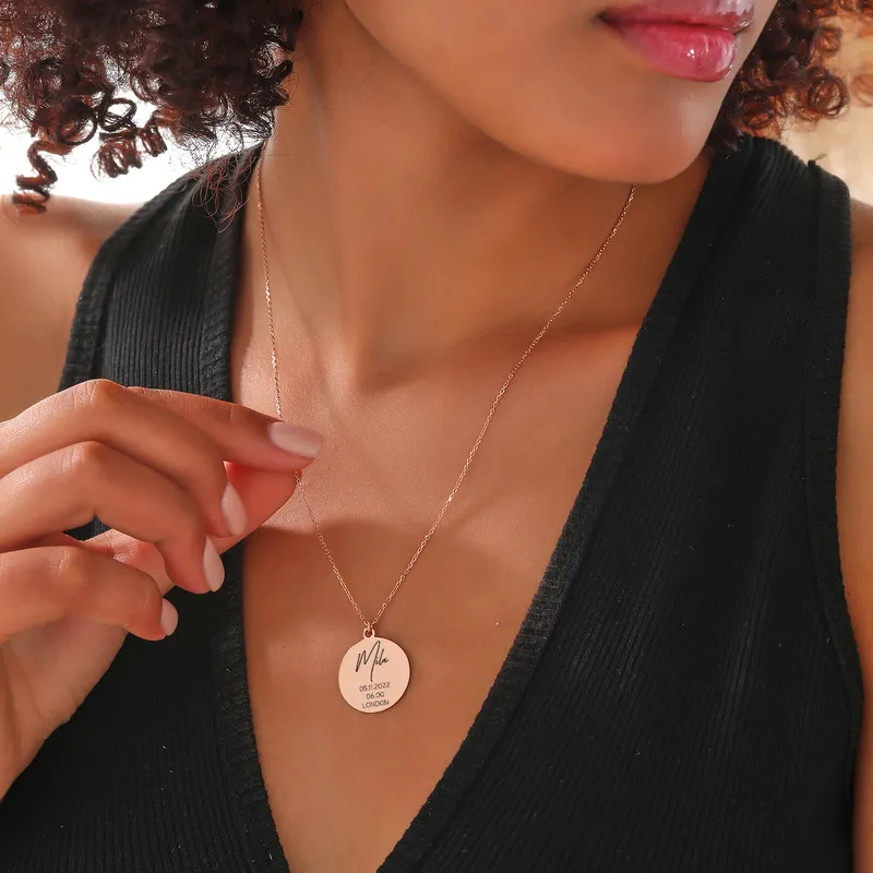 Starry Night Sky Map Necklace in Sterling Silver with Personalization