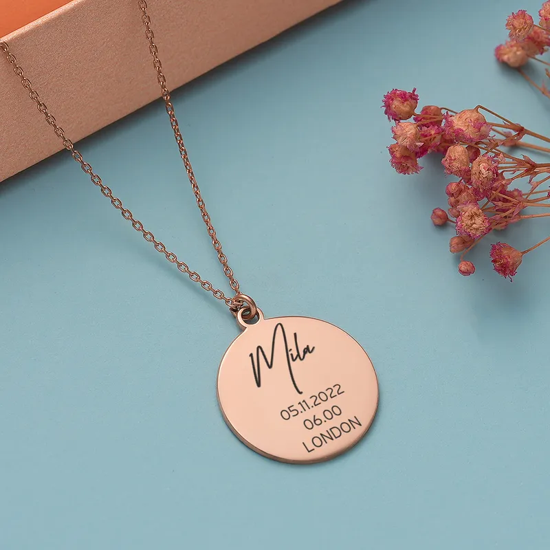 Starry Night Sky Map Necklace in Sterling Silver with Personalization