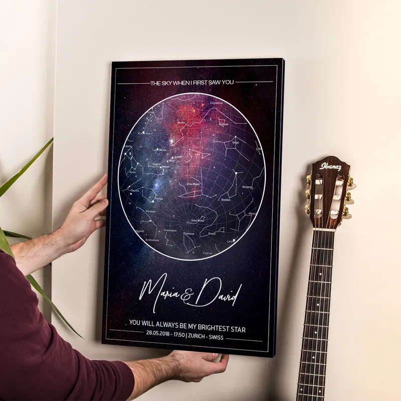 Starry Sky Map Galaxy-themed Canvas Art 15.75 x 23.5