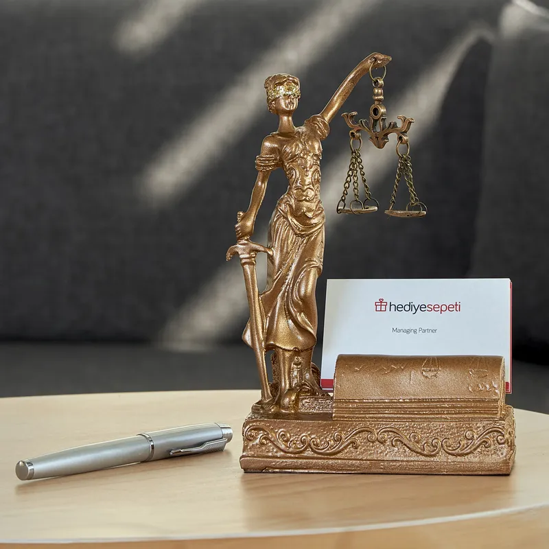 Themis Goddess of Justice Desk Cardholder Statue 18.5 cm