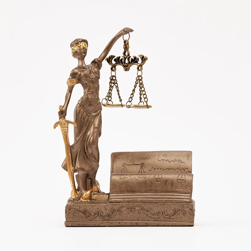 Themis Goddess of Justice Desk Cardholder Statue 18.5 cm