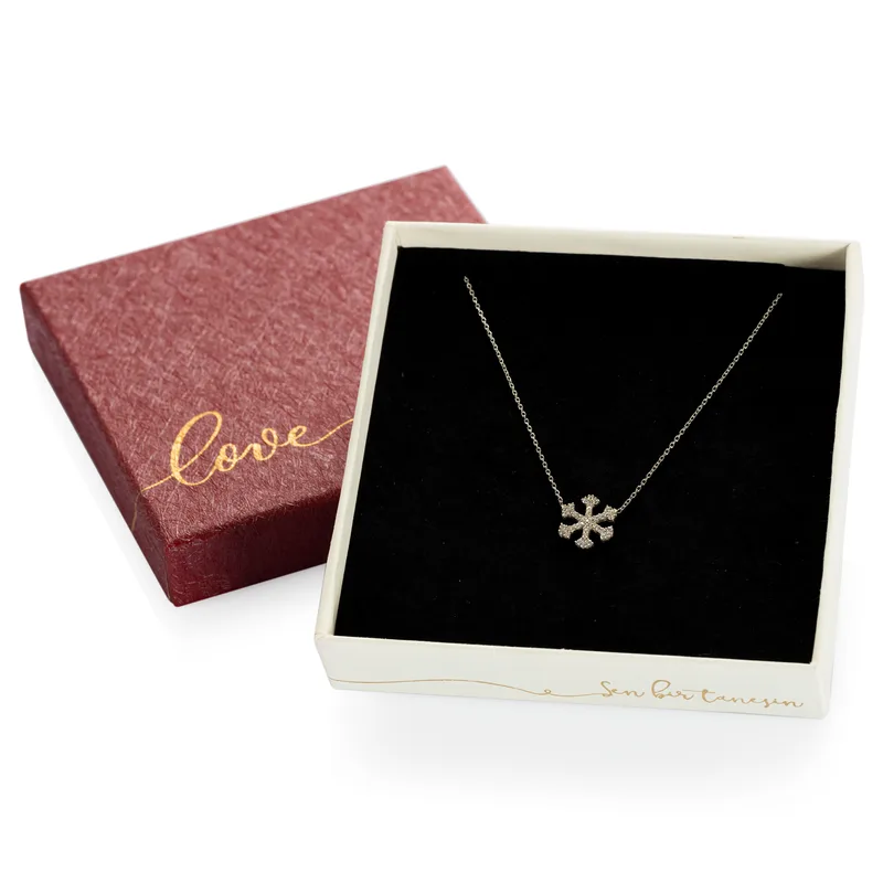 Stony Snowflake Silver Necklace