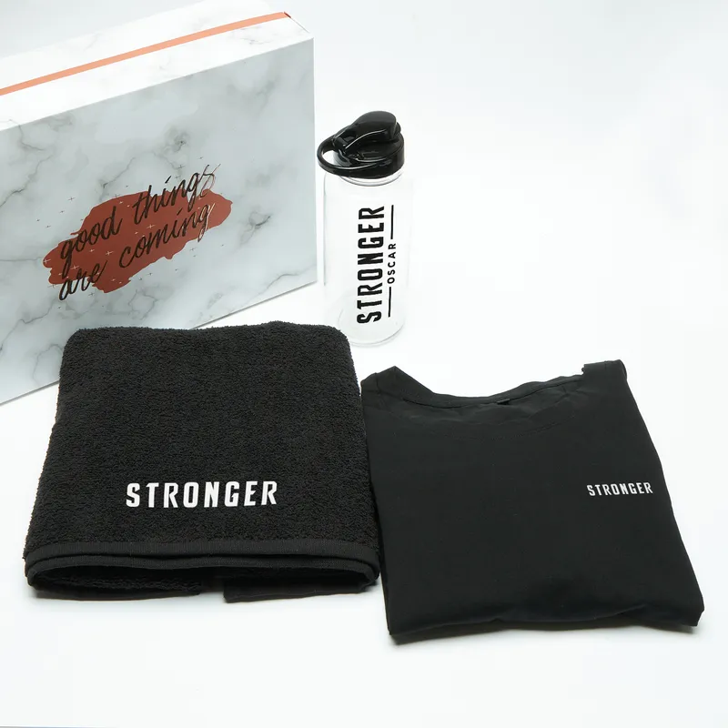 Stronger Theme Gift Set with Towel, Tshirt and Bottle