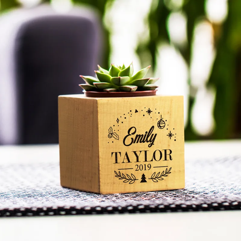 Personalised Succulent Planter with Engraved Name