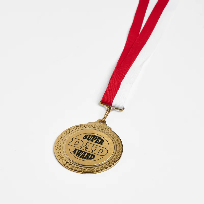 Super Dad Award Gold Medal Keepsake Gift