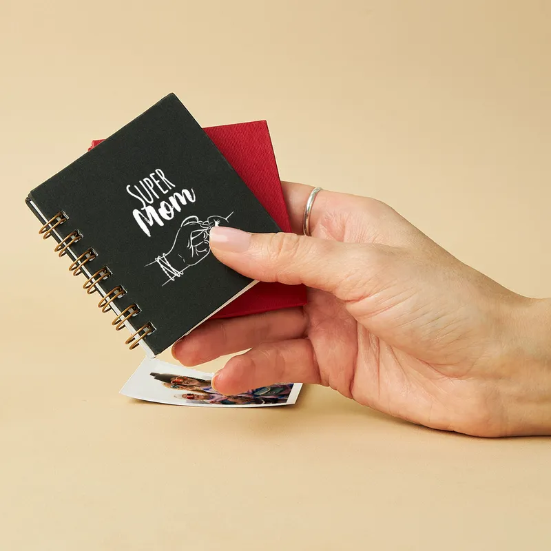 Super Mom Designed Mini Photo Printed Album with Black Cover