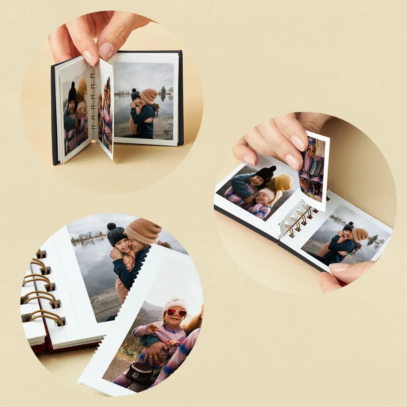 Super Mom Designed Mini Photo Printed Album with Black Cover