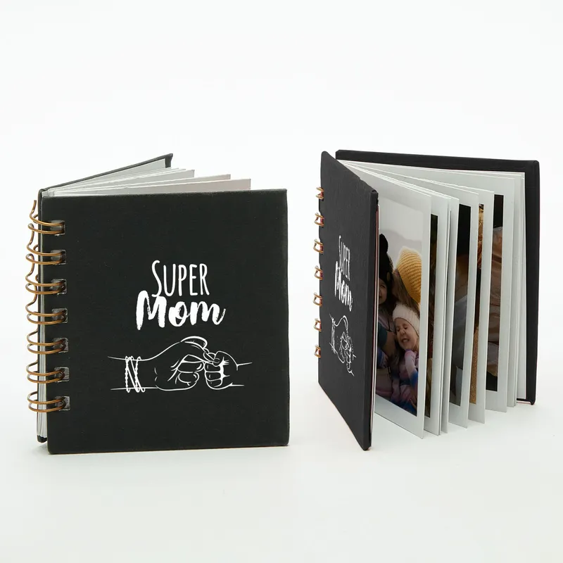 Super Mom Designed Mini Photo Printed Album with Black Cover