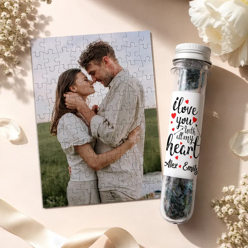 Personalised Photo Puzzle in Capsule Bottle - 99 Pieces