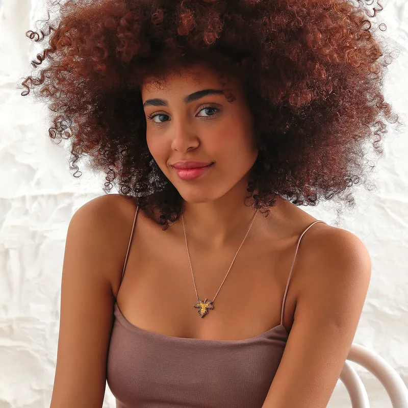 Elegant Sycamore Leaf Silver Necklace for Women