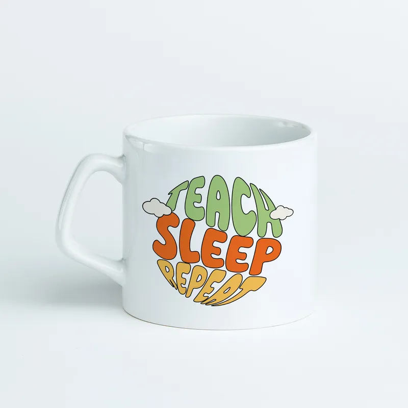 Teachers Day Teach Sleep Repeat Funny Mug